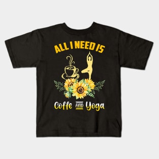 Coffee And Yoga Kids T-Shirt